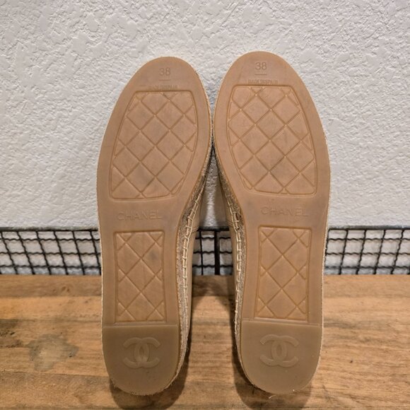Chanel Leather Espadrilles Sz 38 (US-7.5) - Picture 2 of 4